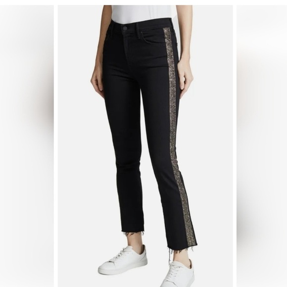 MOTHER Black Denim Jeans- Rascal Ankle Fray- Guilty Flash- NWT - Picture 11 of 13